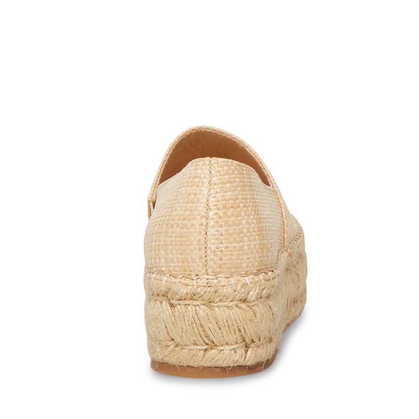 Zapatos Plataforma Steve Madden Kitt Natural Raffia Mujer Beige | ES WZ4S93